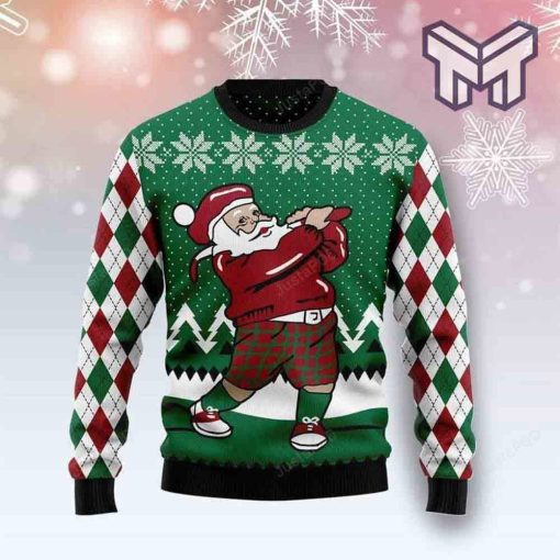 golfer-santa-all-over-print-ugly-christmas-sweater