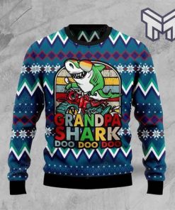 grandpa-shark-dododo-all-over-print-ugly-christmas-sweater