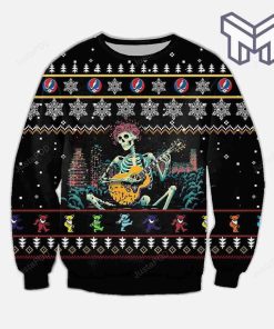 grateful-skull-knitting-all-over-print-ugly-christmas-sweater