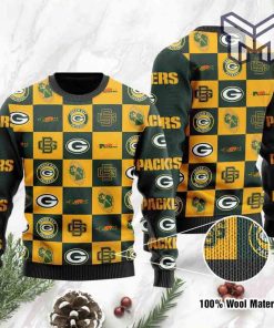 green-bay-packers-logo-checkered-flannel-design-all-over-print-ugly-christmas-sweater