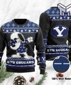 BYU Cougars Snoopy Dabbing All Over Print Ugly Christmas Sweater