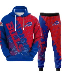 Buffalo Bills Men's Hooded Tracksuit 2Pcs Jogging Sweatsuit Sports Suit Gift