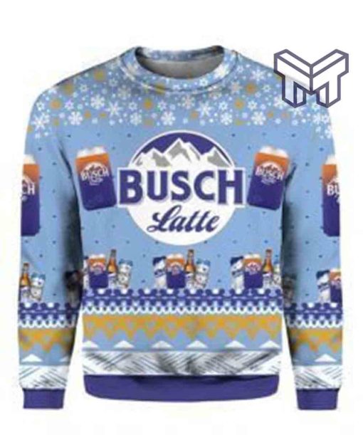 Busch Latte Beer All Over Print Ugly Christmas Sweater