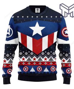 Captain America Costume All Over Print Ugly Christmas Sweater