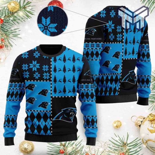 Carolina Panthers Christmas All Over Print Ugly Christmas Sweater