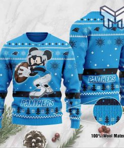 Carolina Panthers Mickey Mouse Funny All Over Print Ugly Christmas Sweater