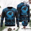Carolina Panthers Santa Claus In The Moon All Over Print Ugly Christmas Sweater