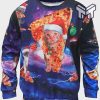 Cat And Pizza All Over Print Ugly Christmas Sweater