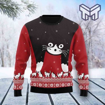 Cat Awesome All Over Print Ugly Christmas Sweater