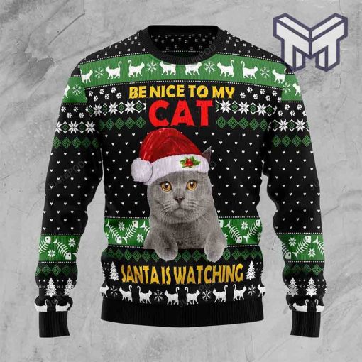 Cat Be Nice Christmas All Over Print Ugly Christmas Sweater