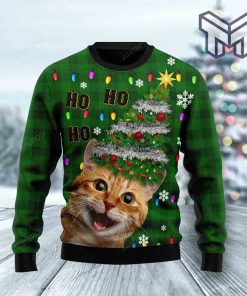 Cat Christmas Tree All Over Print Ugly Christmas Sweater