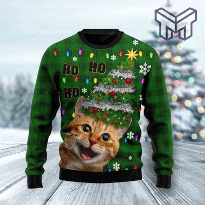 Cat Christmas Tree All Over Print Ugly Christmas Sweater