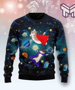 Cat Galaxy Christmas All Over Print Ugly Christmas Sweater