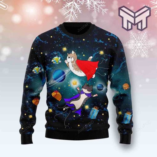 Cat Galaxy Christmas All Over Print Ugly Christmas Sweater