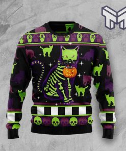 Cat Pumpkin All Over Print Ugly Christmas Sweater