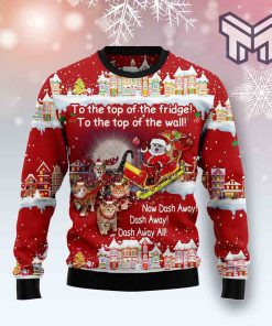 Cat Sleigh All Over Print Ugly Christmas Sweater