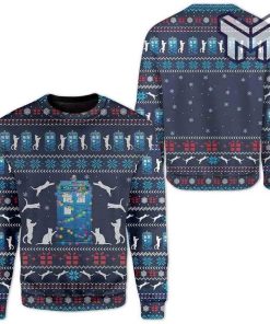 Cat around Police Office All Over Print Ugly Christmas Sweater