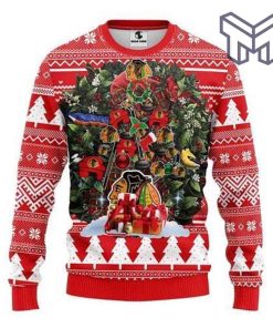 Chicago Blackhawks Tree For Unisex All Over Print Ugly Christmas Sweater