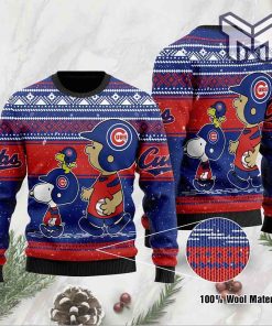 Chicago Cubs Charlie Brown Snoopy Christmas All Over Print Ugly Christmas Sweater