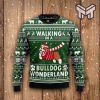 Christmas Dog Walking In A Bulldog Wonderland All Over Print Ugly Christmas Sweater