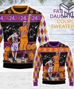 Christmas Kobe Bryant Father And Daughter Couple Sweaters 24 Gearhomies For Unisex Christmas All Over Print Ugly Christmas Sweater