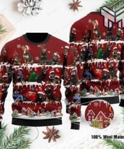 Christmas Rottweiler Dog All Over Print Ugly Christmas Sweater