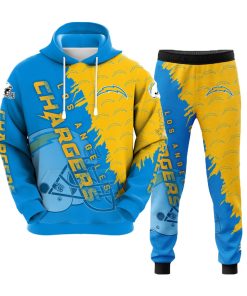 Los Angeles Chargers Men's Hooded Tracksuit 2Pcs Jogging Sweatsuit Sports Suit