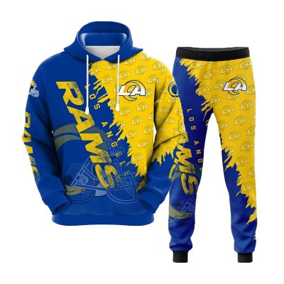 Los Angeles Rams Men's Hooded Tracksuit 2Pcs Jogging Sweatsuit Sports Suit Gift