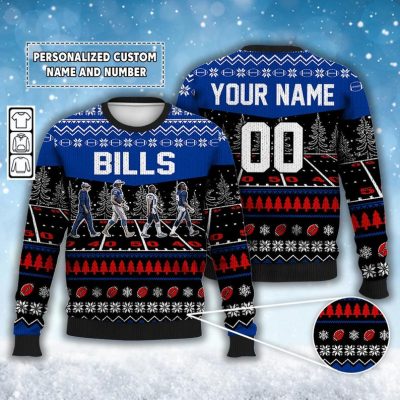 Custom Bills Walking Abbey Road Ugly Christmas Sweater