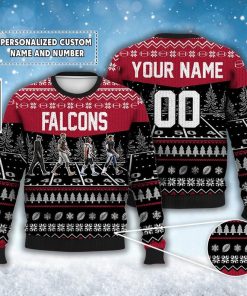 Custom Falcons Walking Abbey Road Ugly Christmas Sweater Football