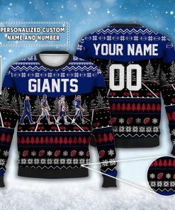 Custom Giants Walking Abbey Road Ugly Christmas Sweater Football