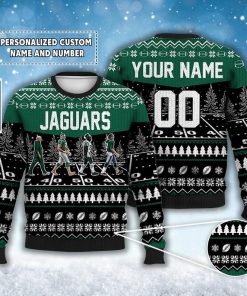 Custom Jets Walking Abbey Road Ugly Christmas Sweater Football