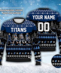 Custom Titans Walking Abbey Road Ugly Christmas Sweater Football