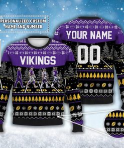 Custom Vikings Walking Abbey Road Ugly Christmas Sweater Football