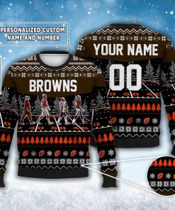 Custom Browns Walking Abbey Road Ugly Christmas Sweater