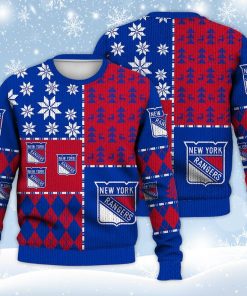 New York Rangers Ugly Sweater Christmas, Ice Hockey NHL