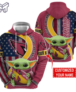 Personalized NFL Arizona Cardinals Hoodie Baby Yoda Unisex Hoodie For Fans