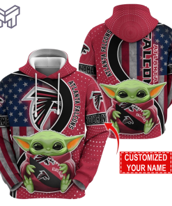 Personalized NFL Atlanta Falcons Hoodie Baby Yoda Unisex Hoodie For Fans