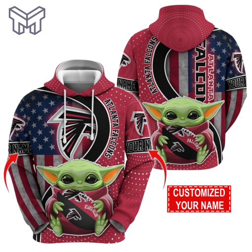 Personalized NFL Atlanta Falcons Hoodie Baby Yoda Unisex Hoodie For Fans