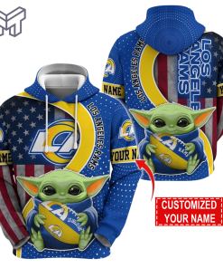 Personalized NFL Los Angeles Rams Hoodie Baby Yoda Unisex Hoodie For Fans