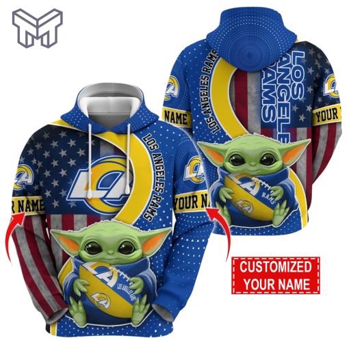 Personalized NFL Los Angeles Rams Hoodie Baby Yoda Unisex Hoodie For Fans