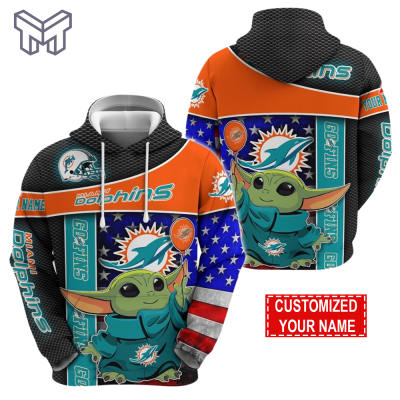 Personalized NFL Miami Dolphins Hoodie Baby Yoda Unisex Hoodie