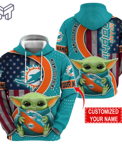 Personalized NFL Miami Dolphins Hoodie Baby Yoda Unisex Hoodie For Fans