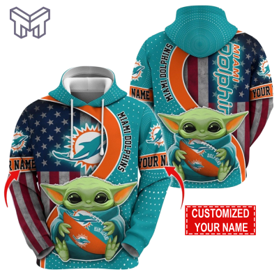 Personalized NFL Miami Dolphins Hoodie Baby Yoda Unisex Hoodie For Fans