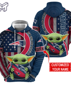 Personalized NFL New England Patriots Hoodie Baby Yoda Unisex Hoodie For Fans