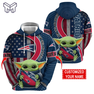 Personalized NFL New England Patriots Hoodie Baby Yoda Unisex Hoodie For Fans