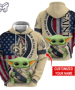 Personalized NFL New Orleans Saints Hoodie Baby Yoda Unisex Hoodie For Fans