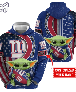 Personalized NFL New York Giants Hoodie Baby Yoda Unisex Hoodie For Fans