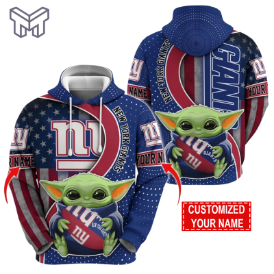 Personalized NFL New York Giants Hoodie Baby Yoda Unisex Hoodie For Fans