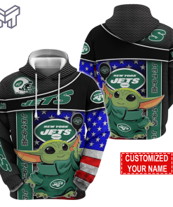 Personalized NFL New York Jets Hoodie Baby Yoda Unisex Hoodie